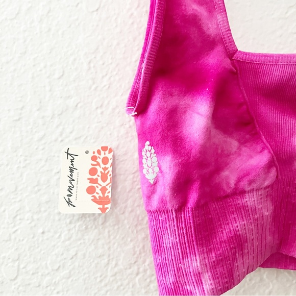 (NWT) Free People | Movement Pink Vivacious Violet Tie Dye Sports Bra - Picture 3 of 6